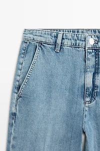 High-waist cropped flare jeans