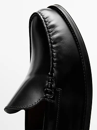 Leather loafers with glossy finish