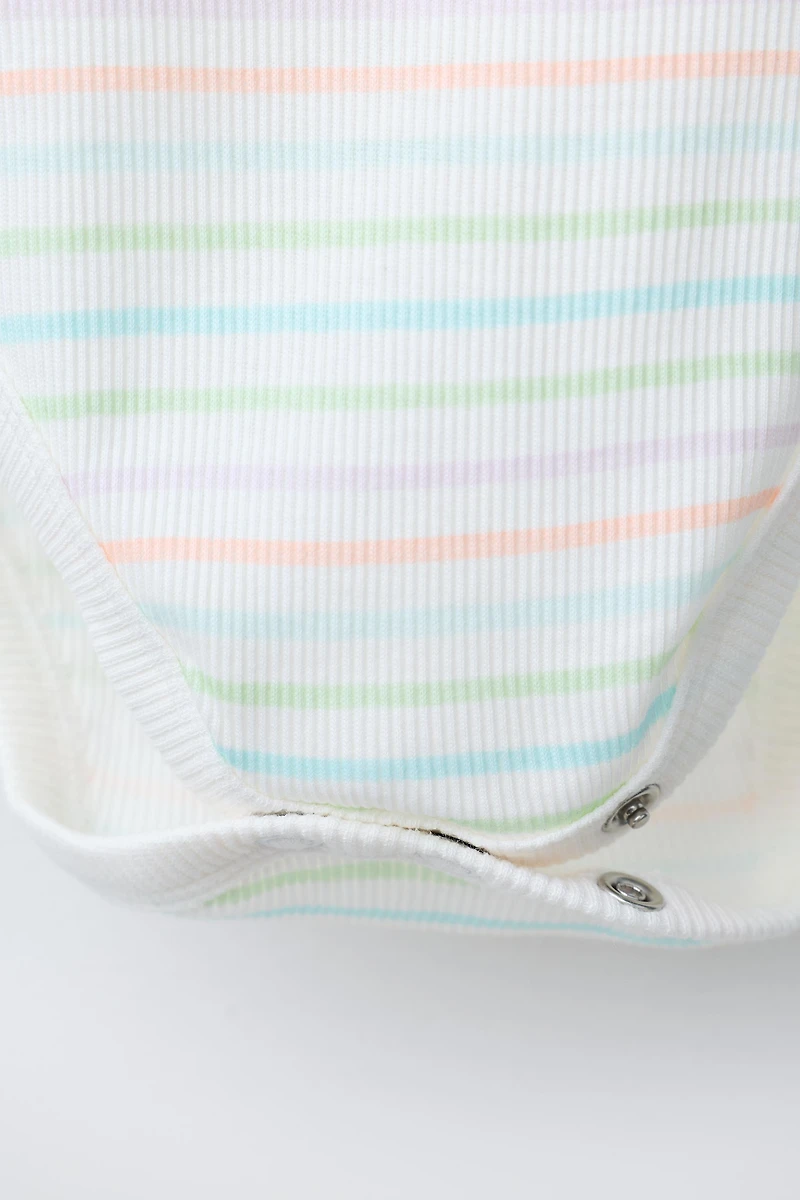 FIVE-PACK STRIPED SLEEVELESS BODYSUITS