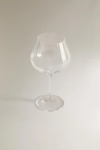 WAVY-EFFECT BOHEMIA CRYSTAL WINE GLASS