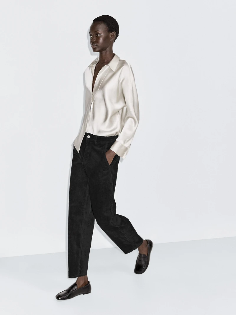 Barrel fit corduroy trousers