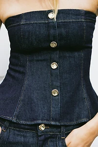 Z1975 DENIM PEPLUM TOP
