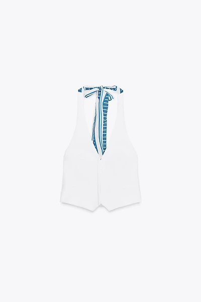 TOP CHÂLE HALTER FOULARD