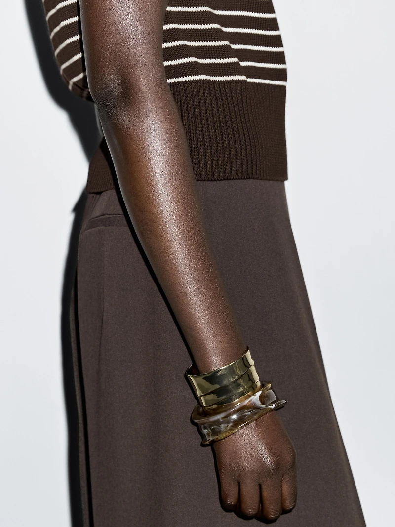 Striped vest with button details