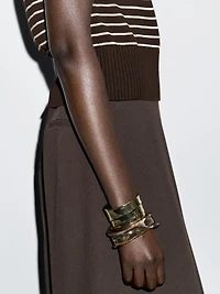Striped vest with button details
