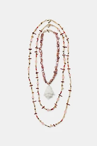 LOT DE 3 COLLIERS COQUILLAGES PIERRE