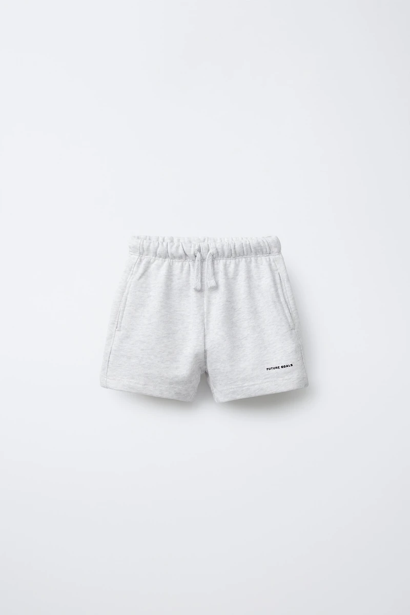 TEXT PLUSH SHORTS