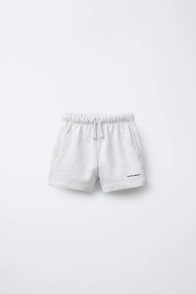 TEXT PLUSH SHORTS