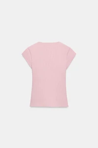 RIBBED BUTTON-UP T-SHIRT