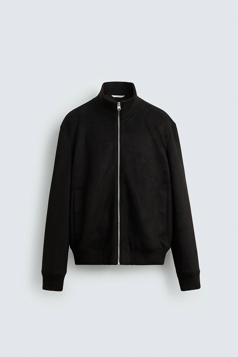 FAUX SUEDE JACKET REGULAR FIT