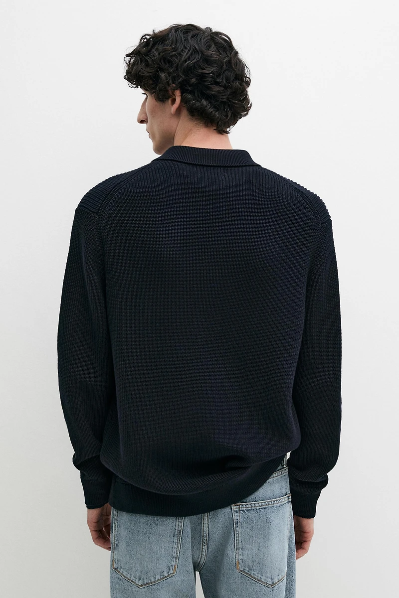 Cotton knit cardigan with pockets
