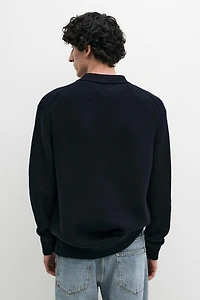 Cotton knit cardigan with pockets