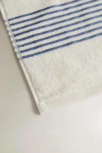 SERVIETTE DE BAIN COTON FRISES RAYURES