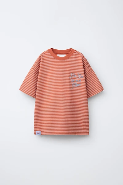 EMBROIDERED STRIPED T-SHIRT