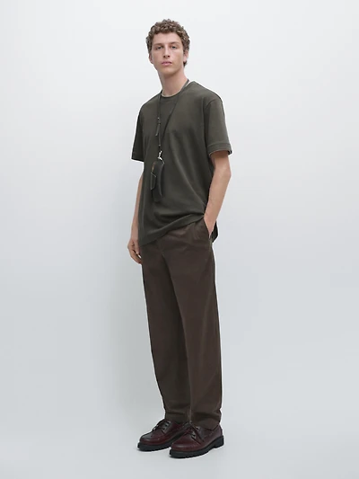 100% cotton T-shirt with contrast neckline