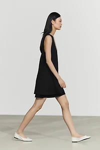 Double-fabric mini dress