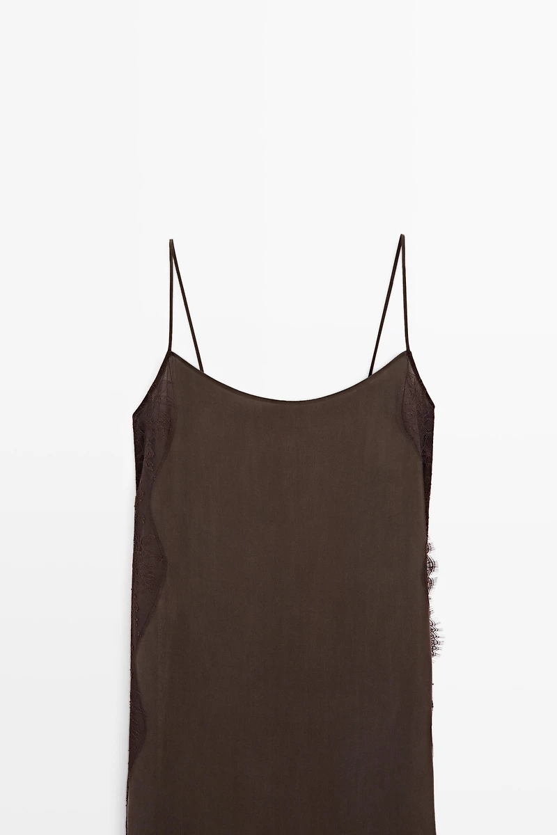 Total look camisole dress with lace detail
