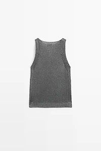Metallic knit halter top - STUDIO