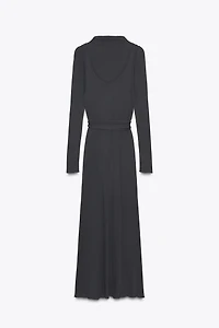 DOUBLE BELT EFFECT TIE DRESS