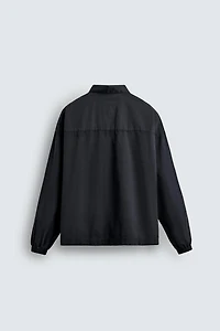 DENIM ZIP-UP POLO SHIRT