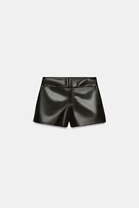 FAUX LEATHER MINI SHORTS