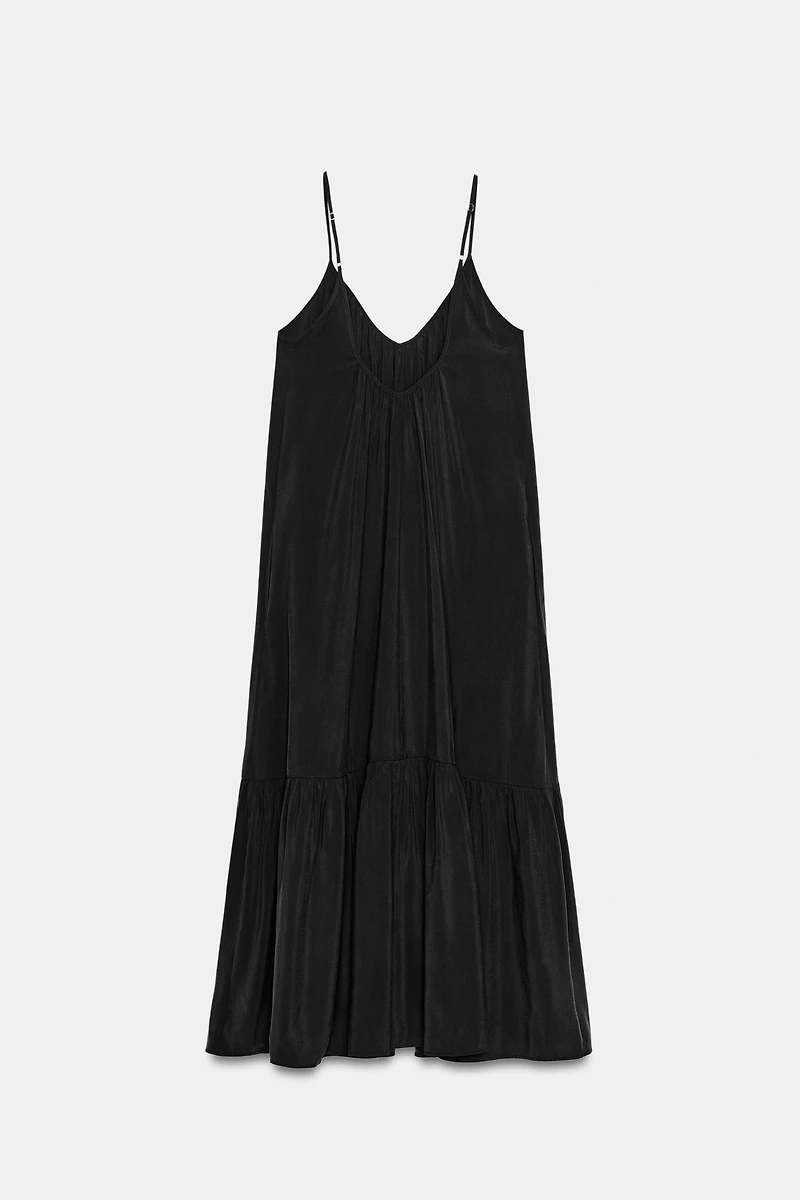 FLOWY RUFFLED MIDI DRESS