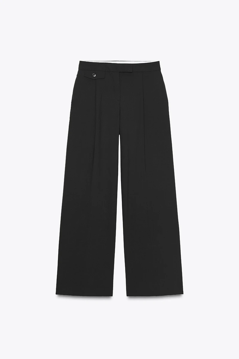 PLEATED WIDE LEG PANTS