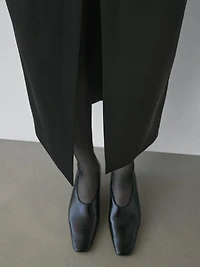 Jupe droite midi taille large froncée - STUDIO