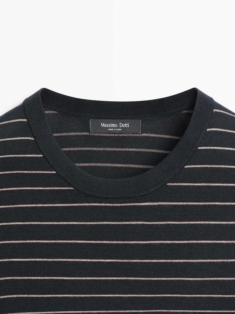 Pull rayé manches longues
