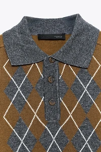 PULL POLO EN MAILLE LOSANGES