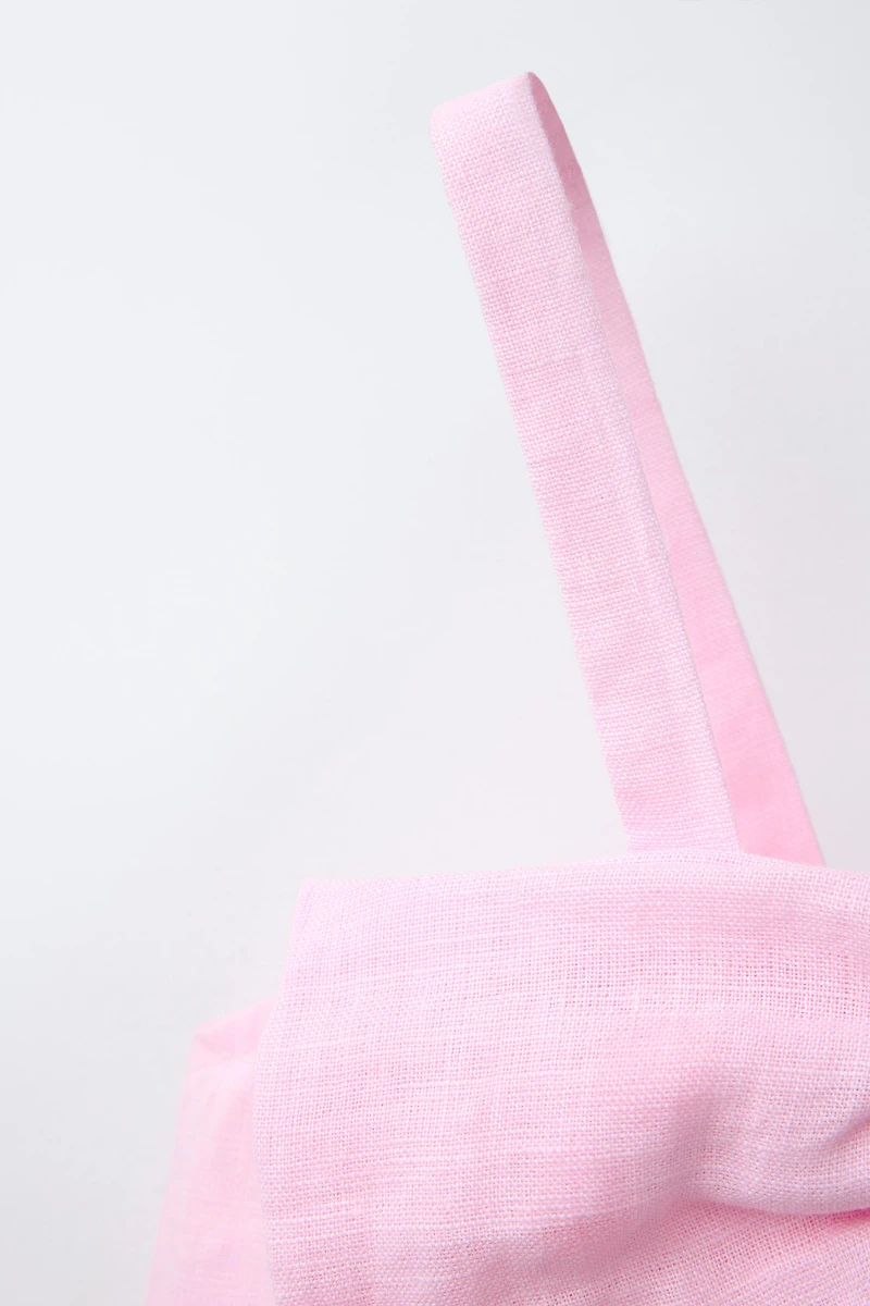100% LINEN BOW TOP