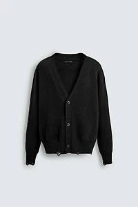 CARDIGAN CÔTELÉ EFFET DÉCHIRURES
