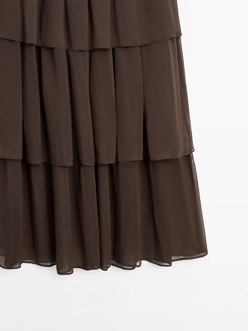 Long ruffled skirt