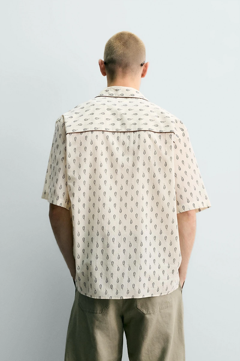 CONTRAST PAISLEY RELAXED FIT SHIRT