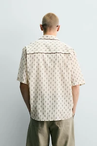 CONTRAST PAISLEY RELAXED FIT SHIRT