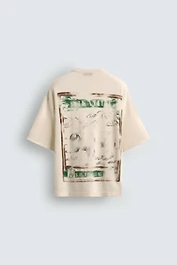 KNIT WASHED PRINT T-SHIRT