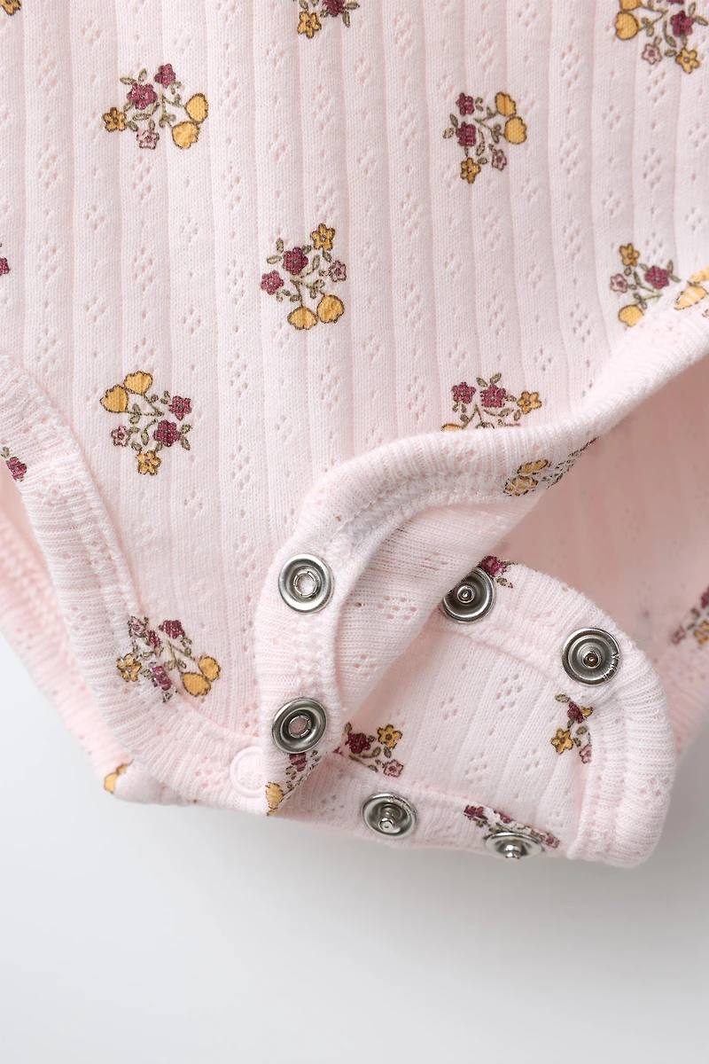 ENSEMBLE VESTE, BODY ET LEGGING IMPRIMÉ FLEURS