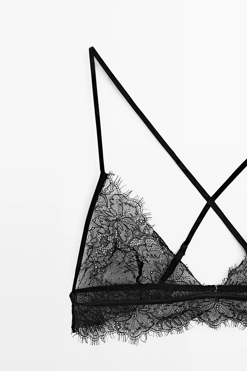 Bralette dentelle détail bas ondulé