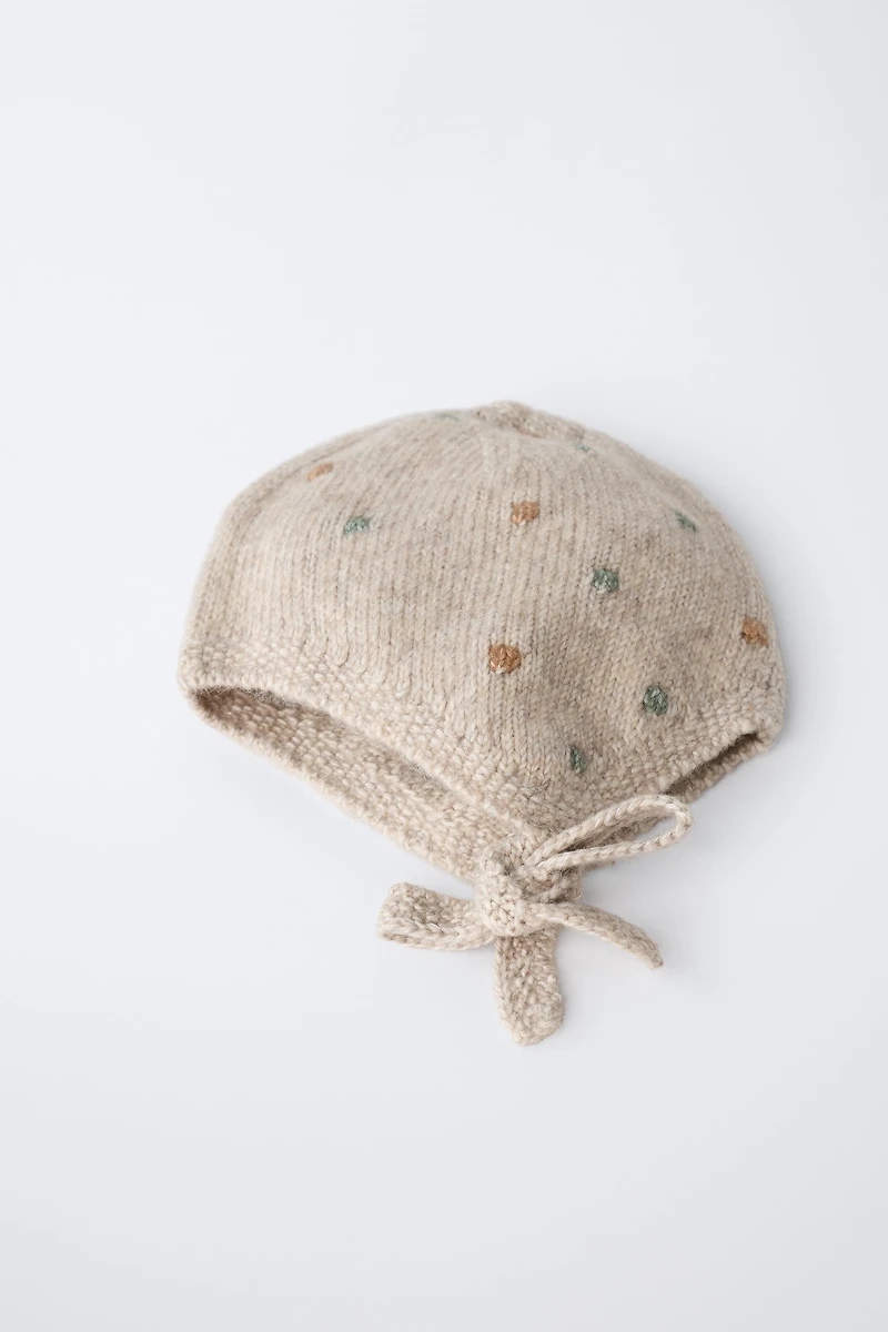 BEADED KNIT BONNET