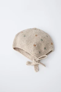 BEADED KNIT BONNET