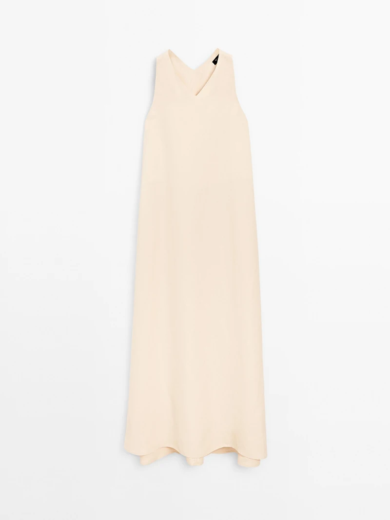 Long flowing V-neck dress