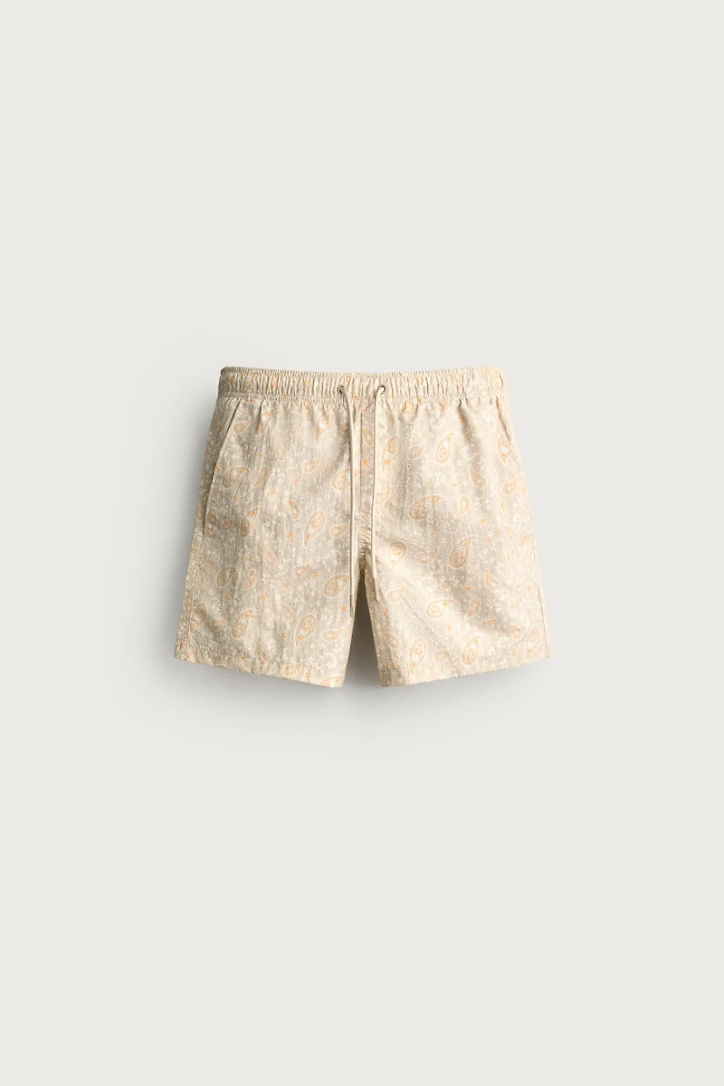 PAISLEY MID-LENGTH SWIM TRUNKS