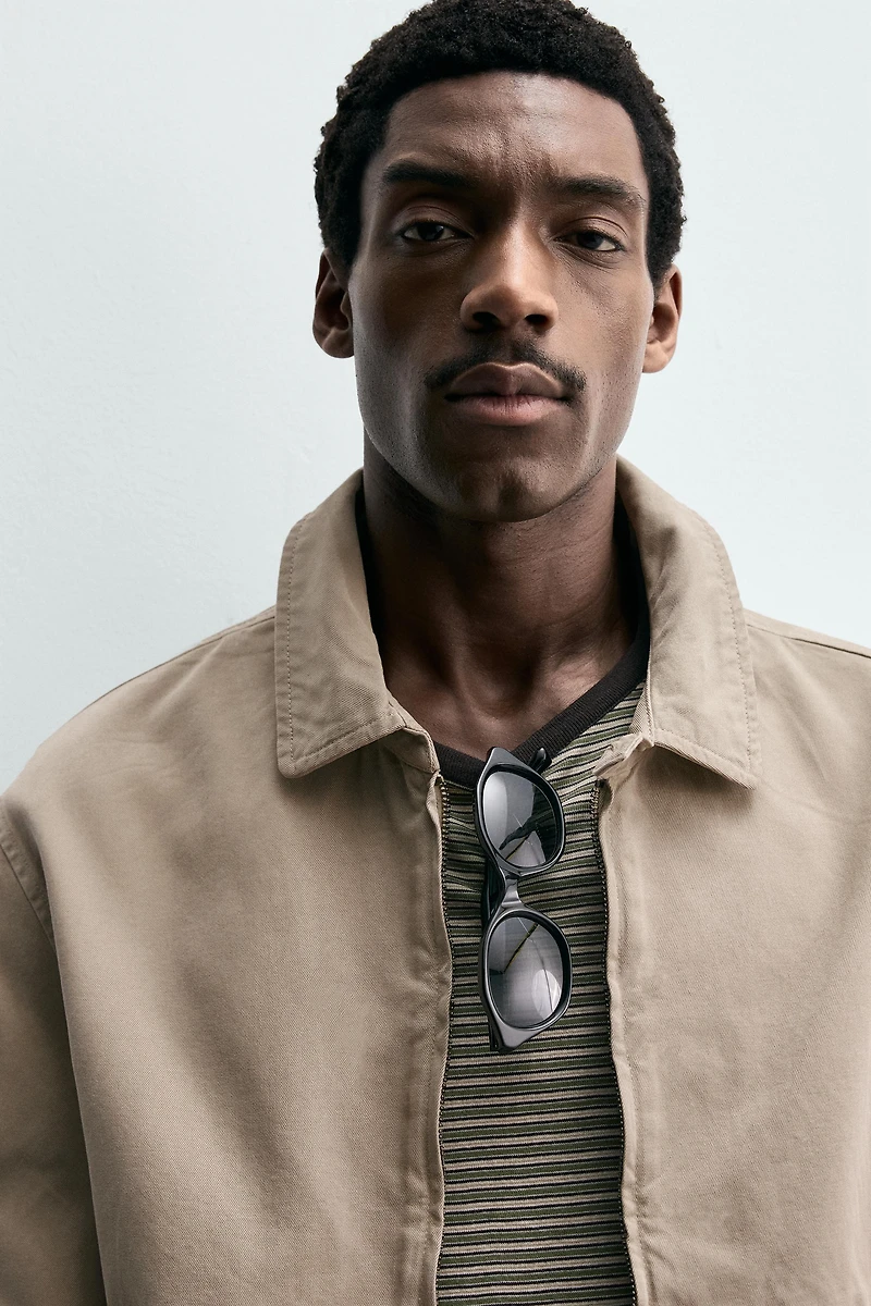 WASHED COTTON REGULAR FIT JACKET