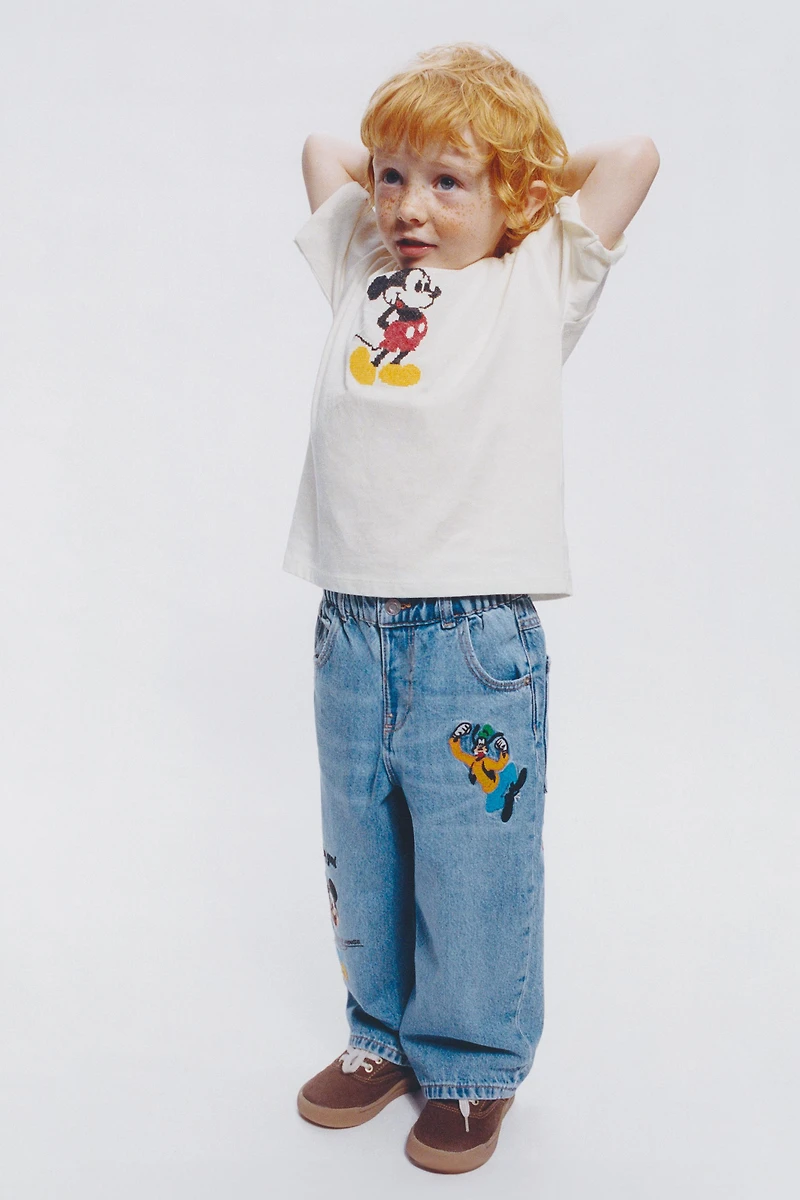 MICKEY MOUSE © DISNEY CROSS STITCH EMBROIDERED T-SHIRT