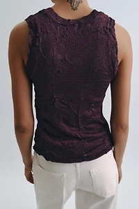 WRINKLED EFFECT KNIT TOP
