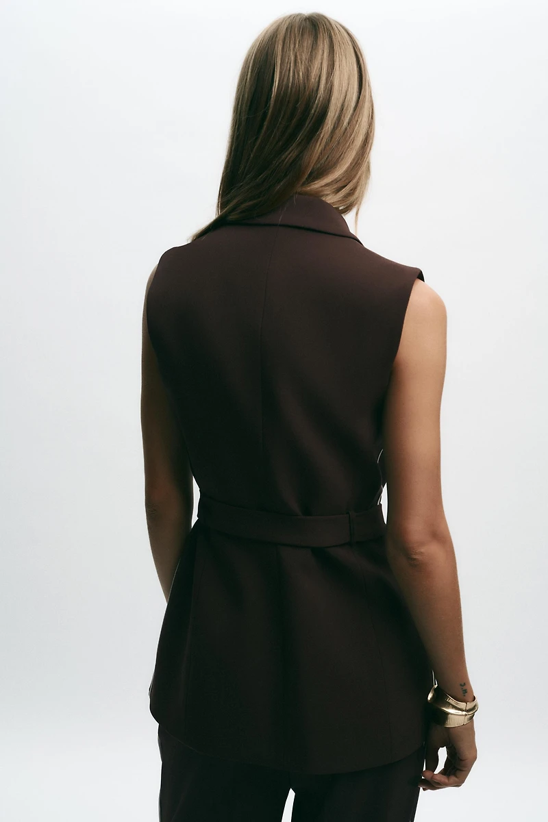GILET LONG BANDE LATÉRALE