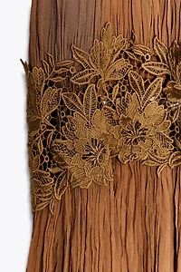 ZW COLLECTION WRINKLED EMBROIDERED DRESS