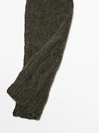 Cable-knit alpaca blend scarf