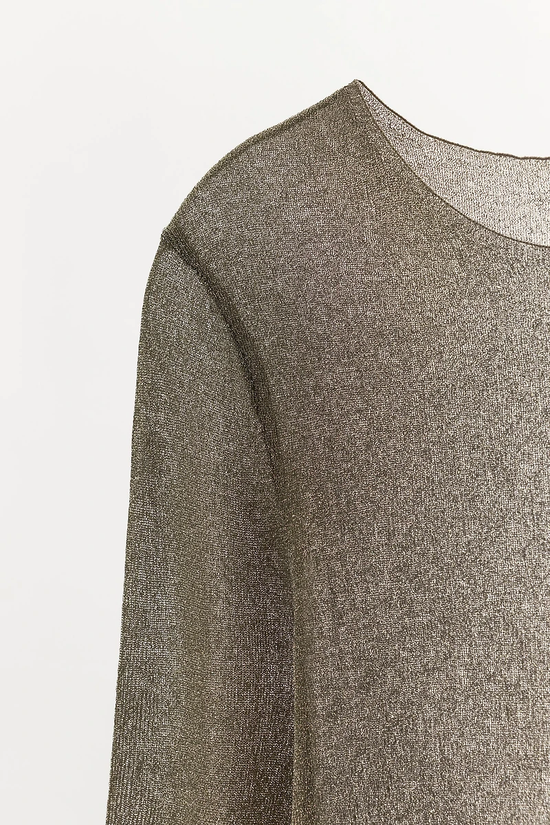 METALLIC THREAD T-SHIRT