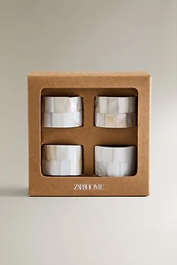 SET OF MOTHER-OF-PEARL NAPKIN RINGS (SET OF 4)